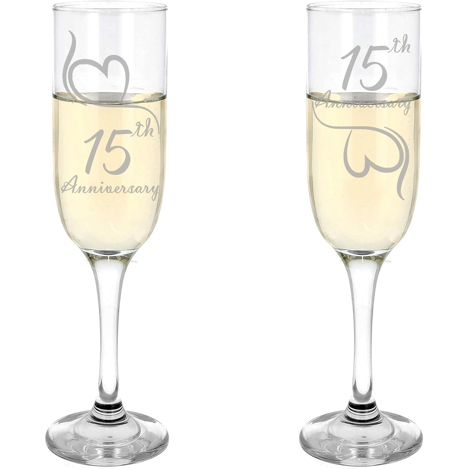15th Anniversary Engraved Champagne Flutes, Set of 2: image 4