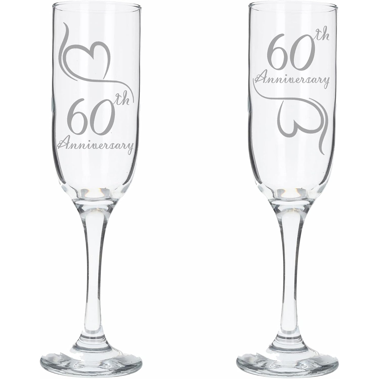 60th Anniversary Engraved Champagne Flutes, Set of 2: image 4