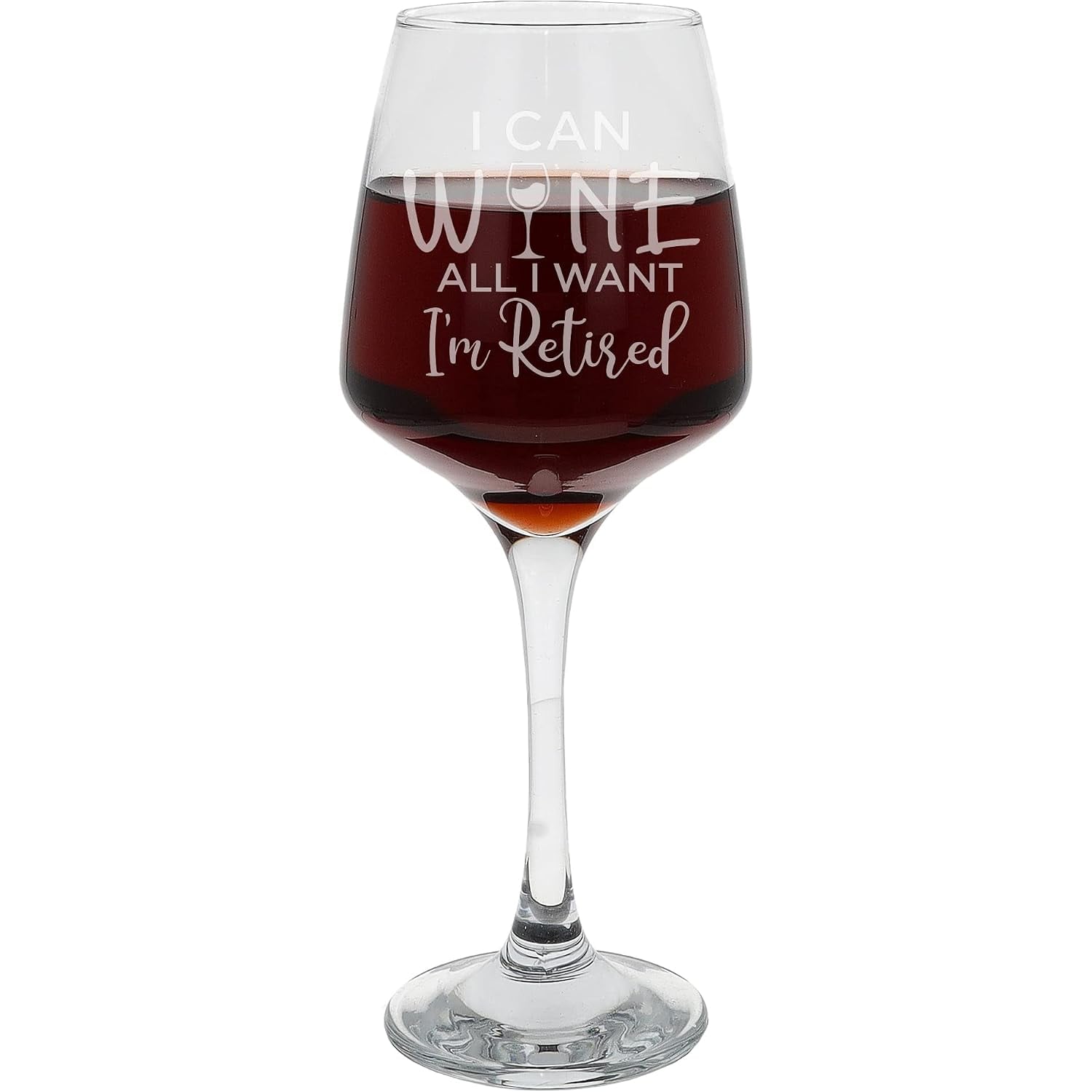 I'm Retired Engraved Wine Glass, 400ml