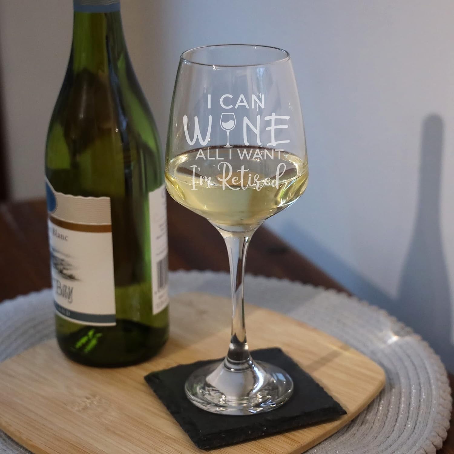 I'm Retired Engraved Wine Glass, 400ml