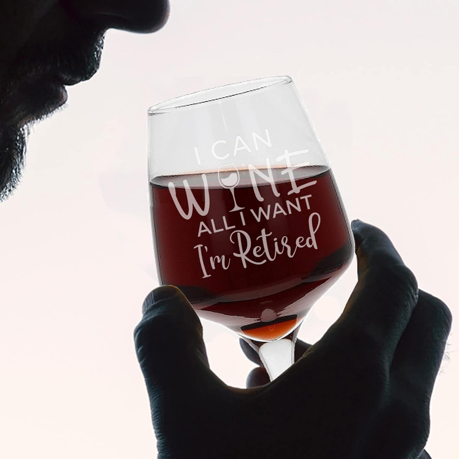 I'm Retired Engraved Wine Glass, 400ml