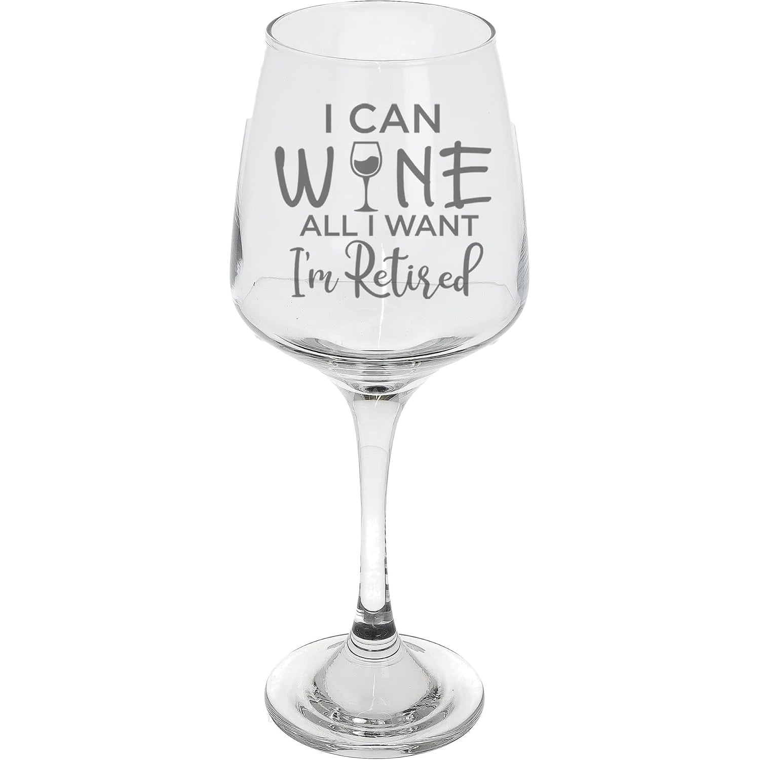 I'm Retired Engraved Wine Glass, 400ml: image 7