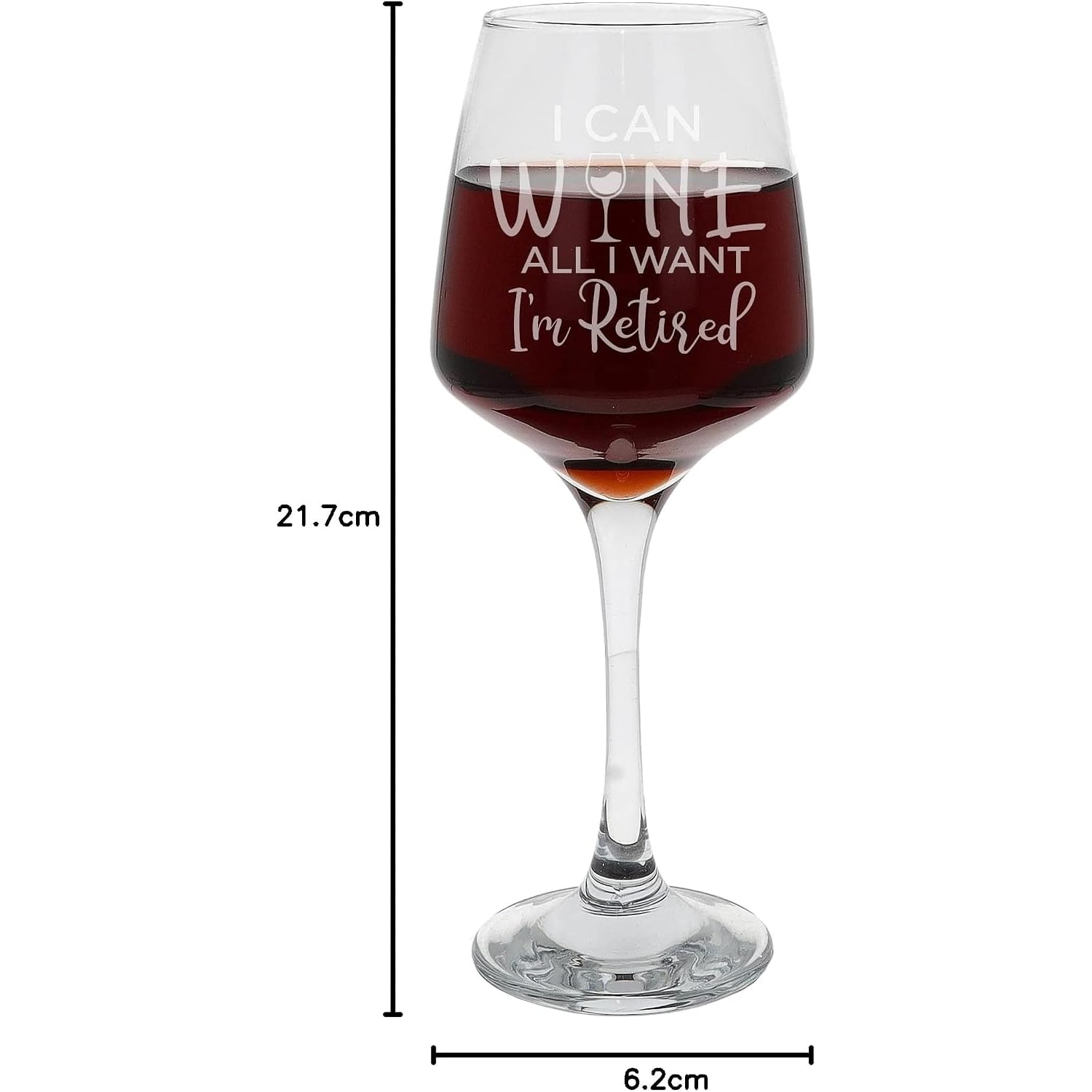 I'm Retired Engraved Wine Glass, 400ml: image 8
