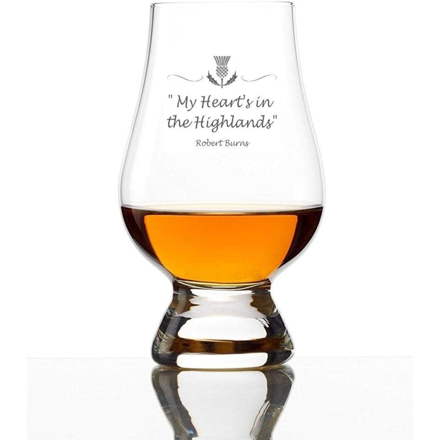 My Heart's in the Highlands Engraved Whisky Glass