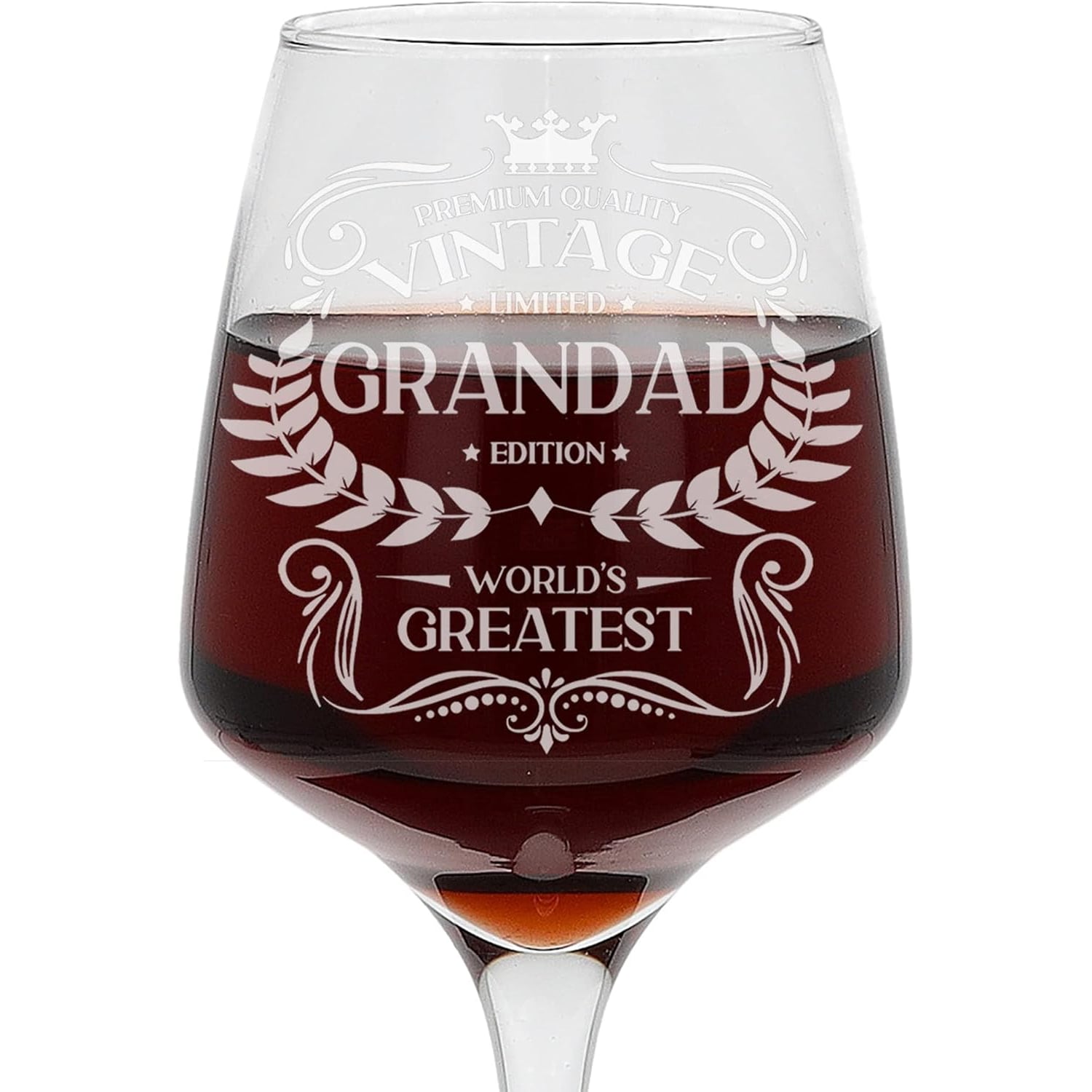 World's Greatest Grandad Engraved Wine Glass