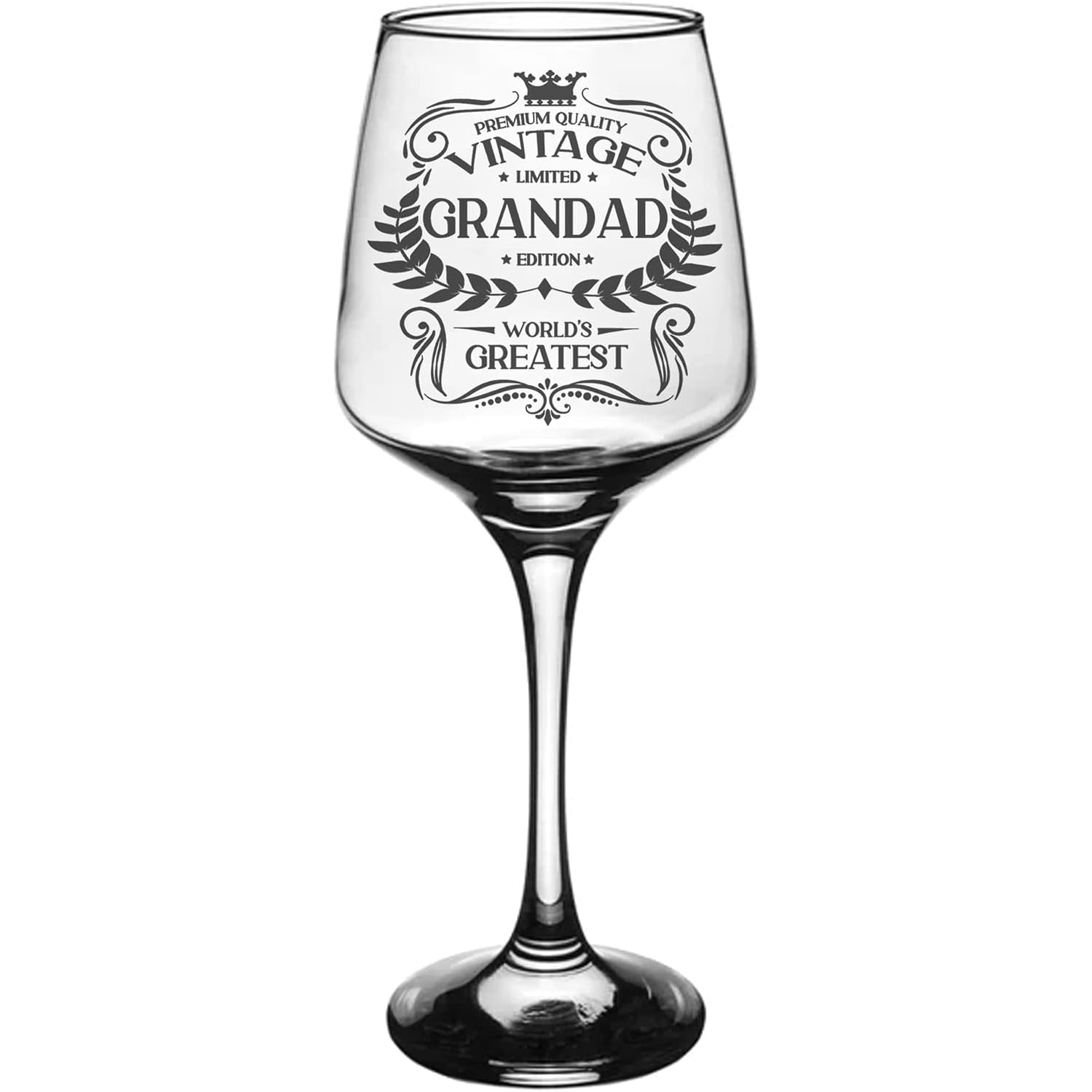 World's Greatest Grandad Engraved Wine Glass