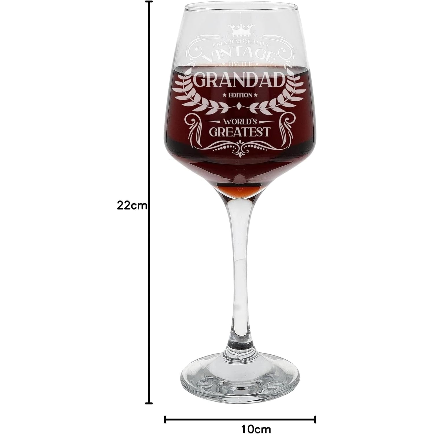 World's Greatest Grandad Engraved Wine Glass
