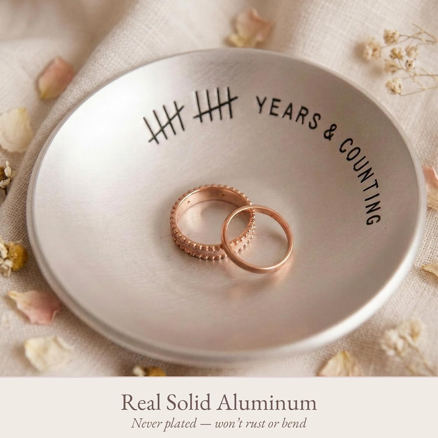 10th Anniversary Engraved Aluminium Ring Dish: image 2