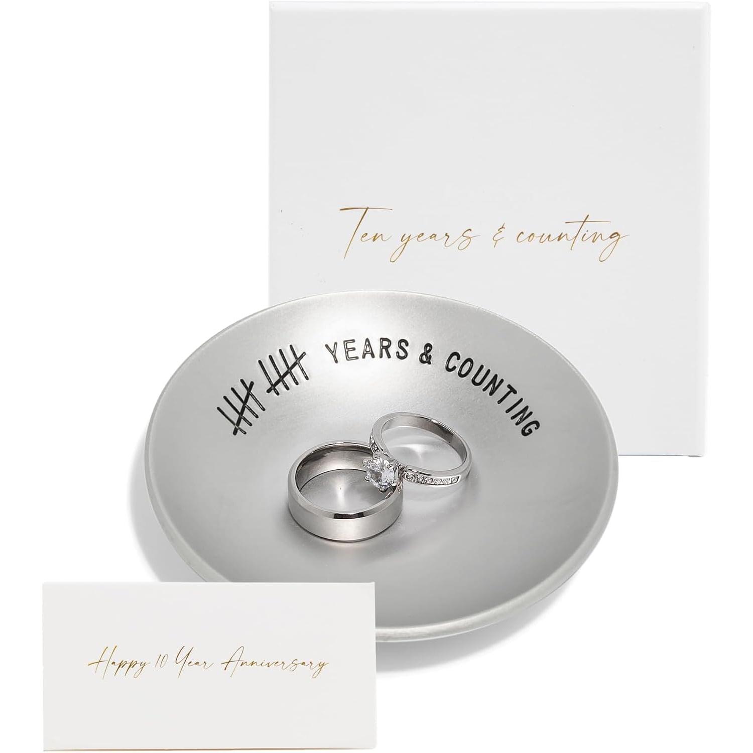 10th Anniversary Engraved Aluminium Ring Dish