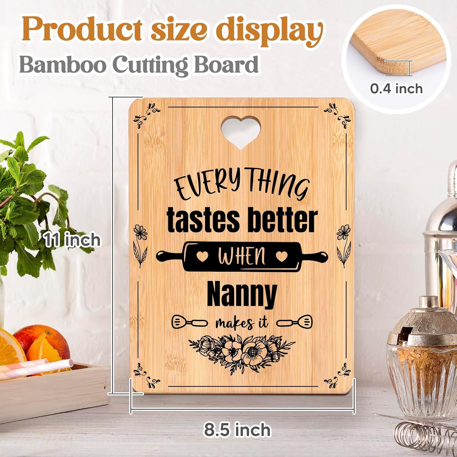 Nanny Engraved Bamboo Chopping Board: image 4