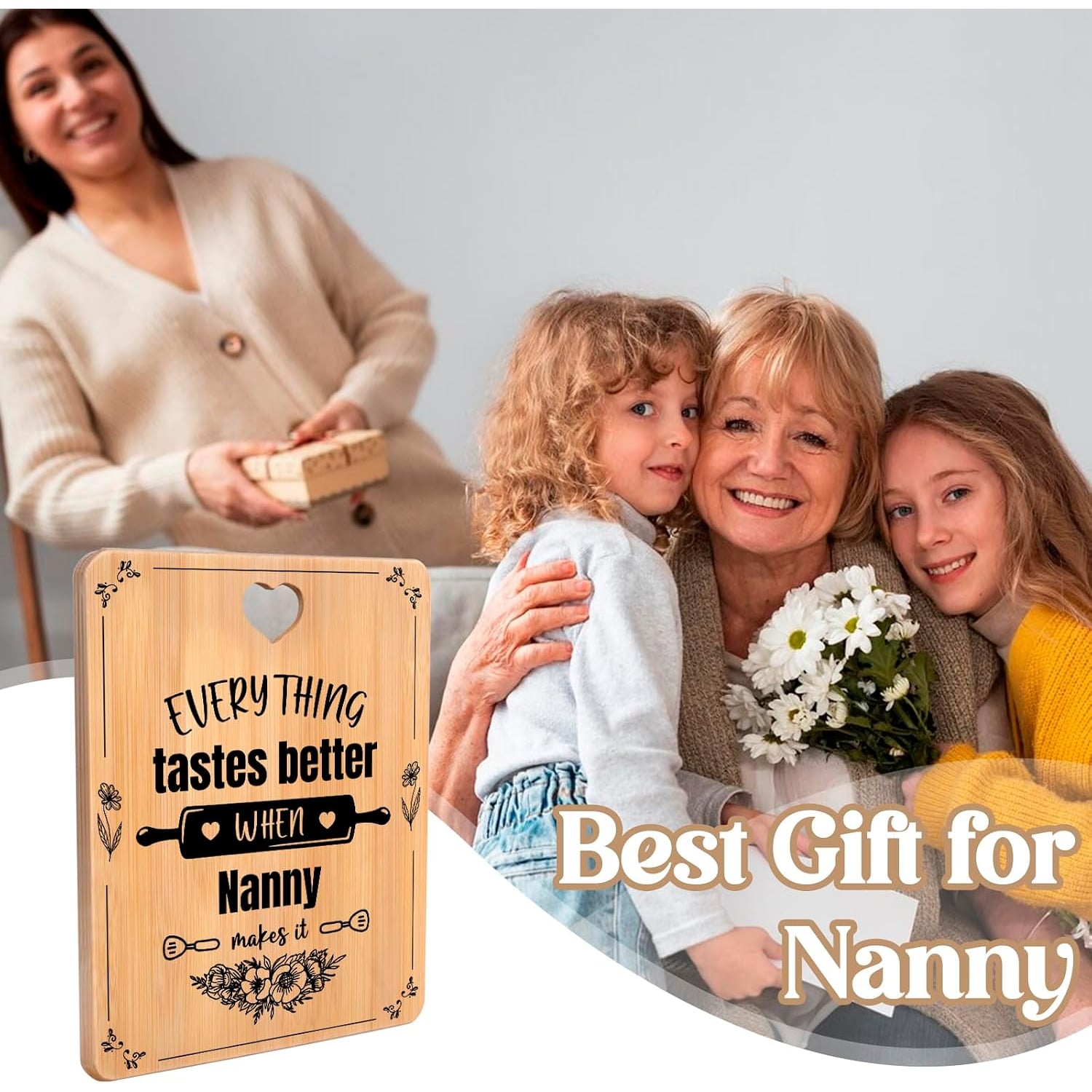 Nanny Engraved Bamboo Chopping Board: image 5