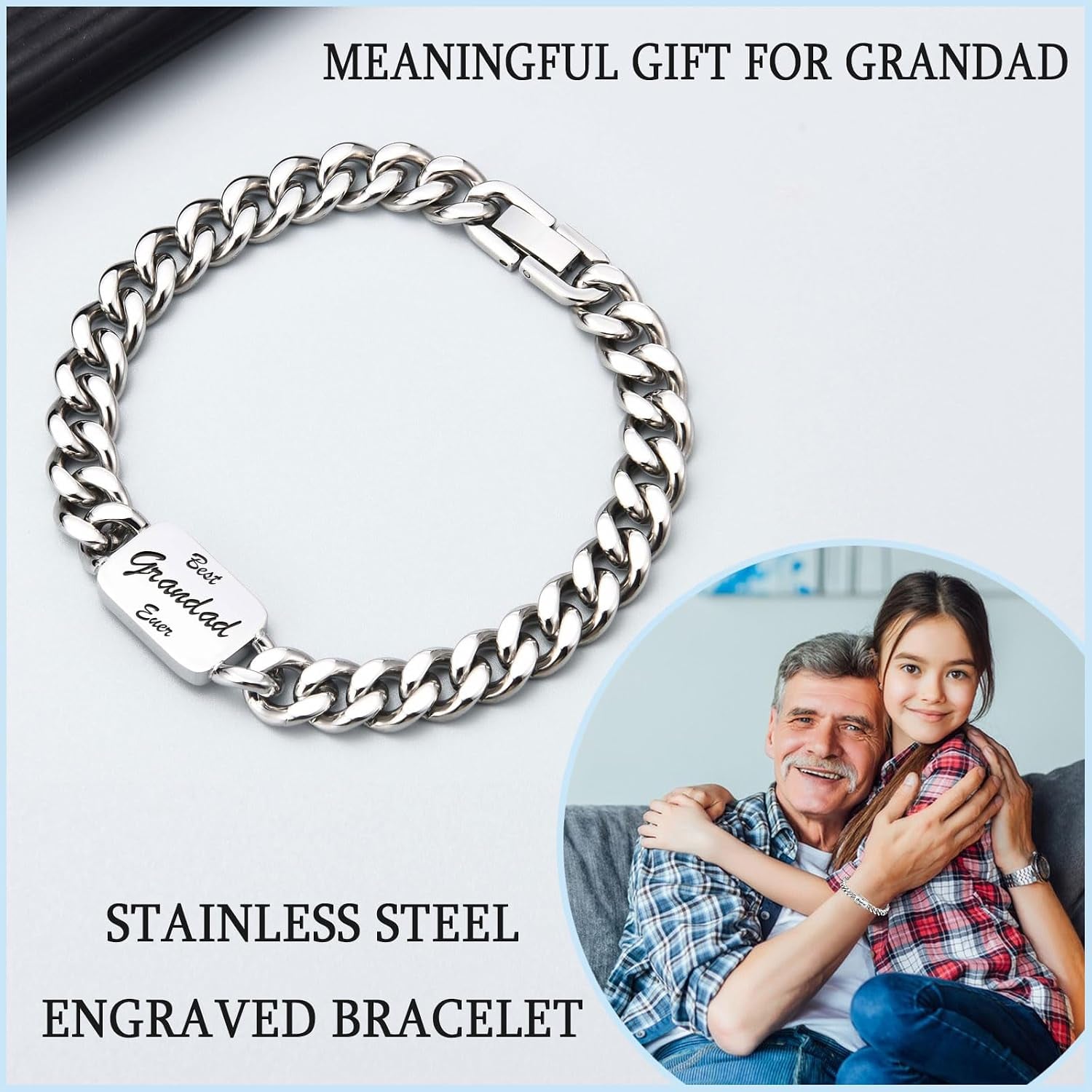 Best Grandad Ever Engraved Stainless Steel Bracelet: image 2