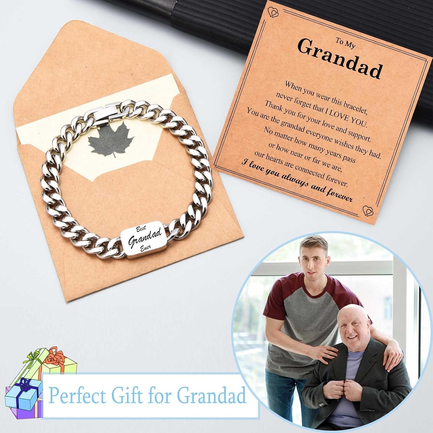 Best Grandad Ever Engraved Stainless Steel Bracelet: image 4
