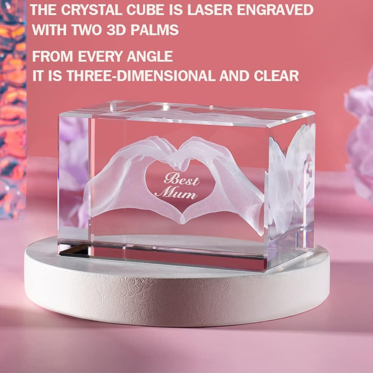 Best Mum Engraved Crystal Cube Keepsake