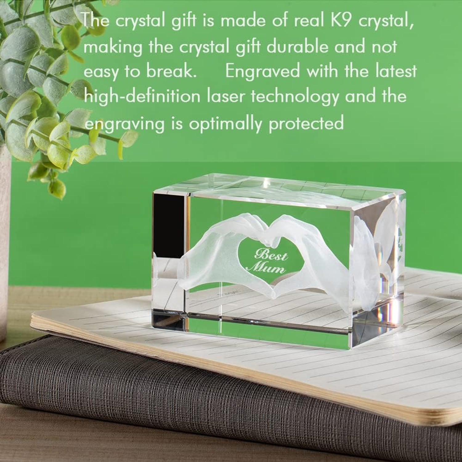Best Mum Engraved Crystal Cube Keepsake