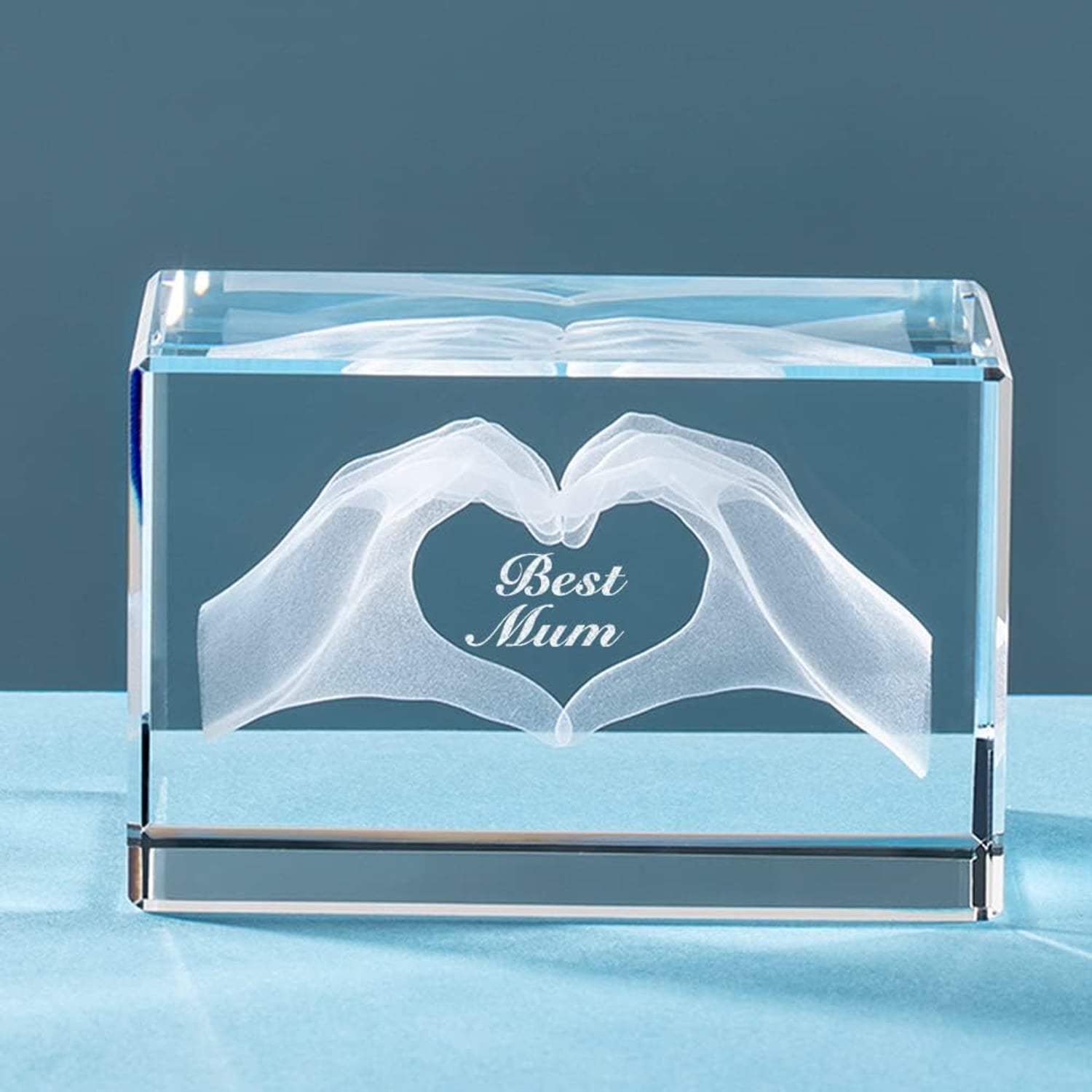 Best Mum Engraved Crystal Cube Keepsake