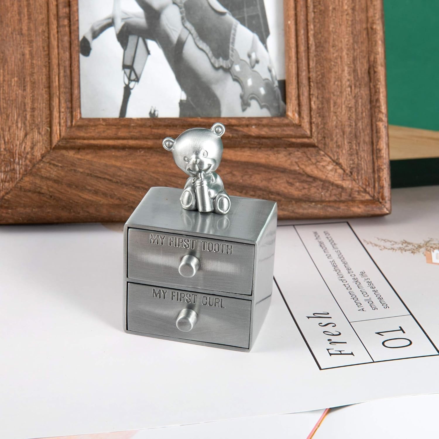 First Tooth and Curl Engraved Keepsake Box