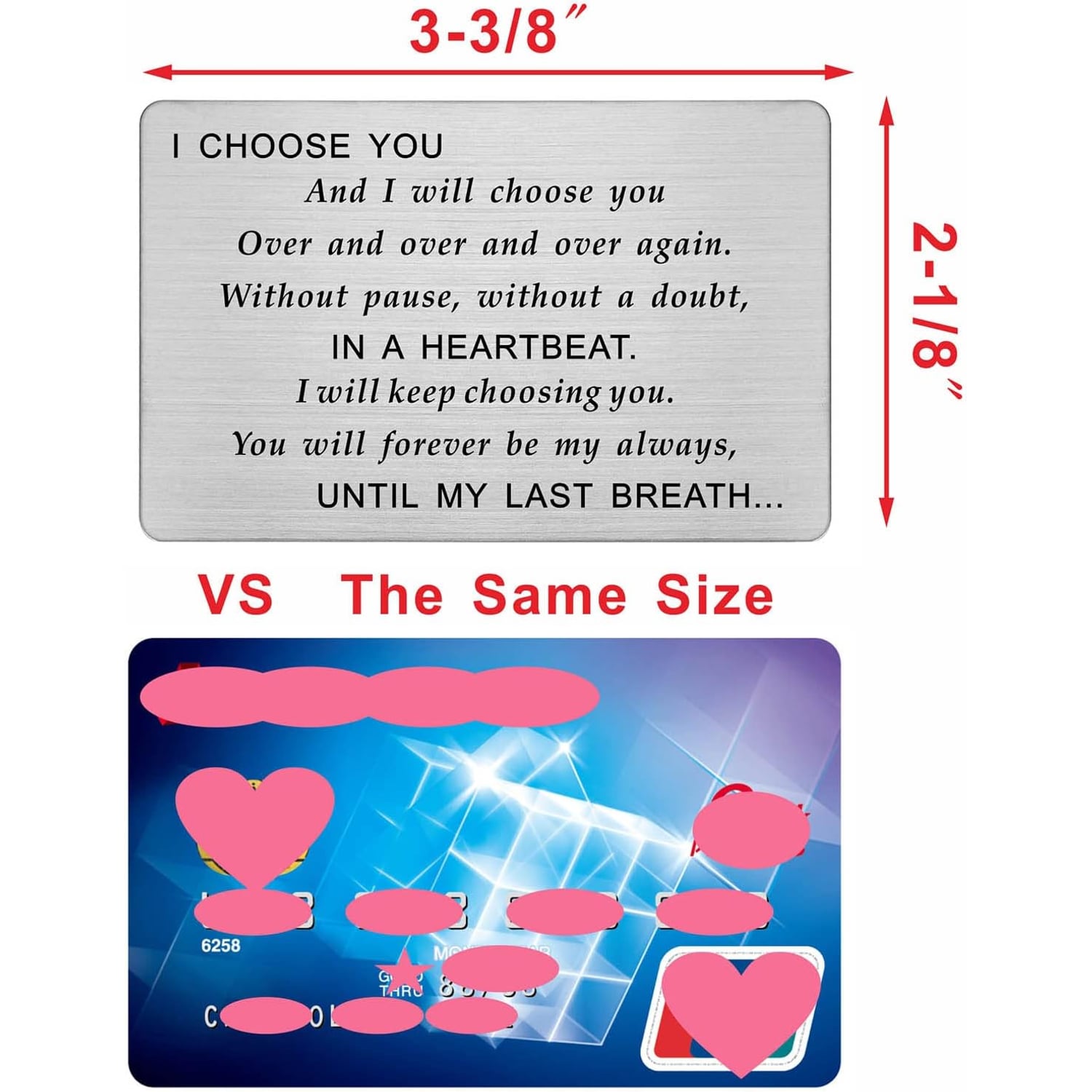 I Choose You Engraved Wallet Card