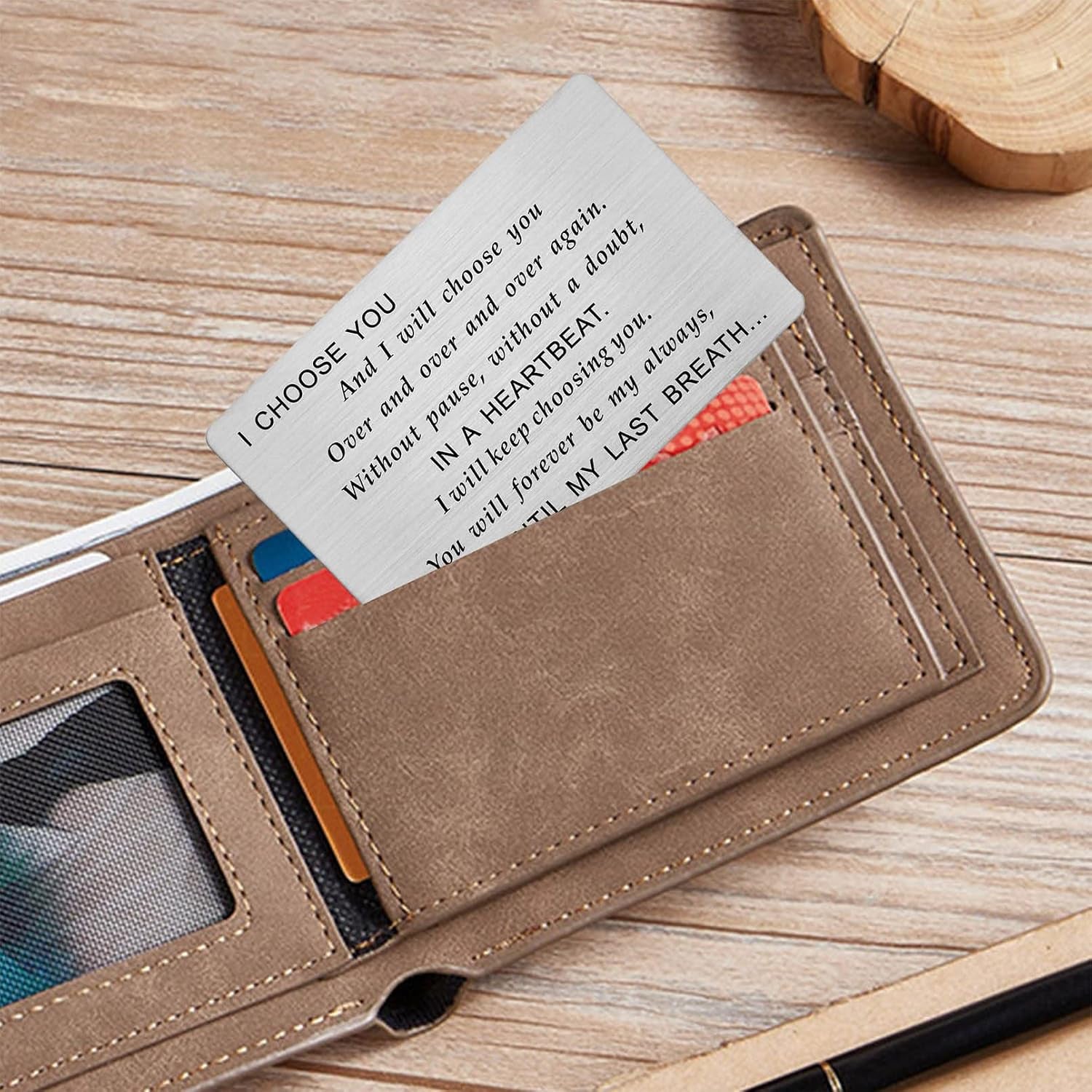 I Choose You Engraved Wallet Card