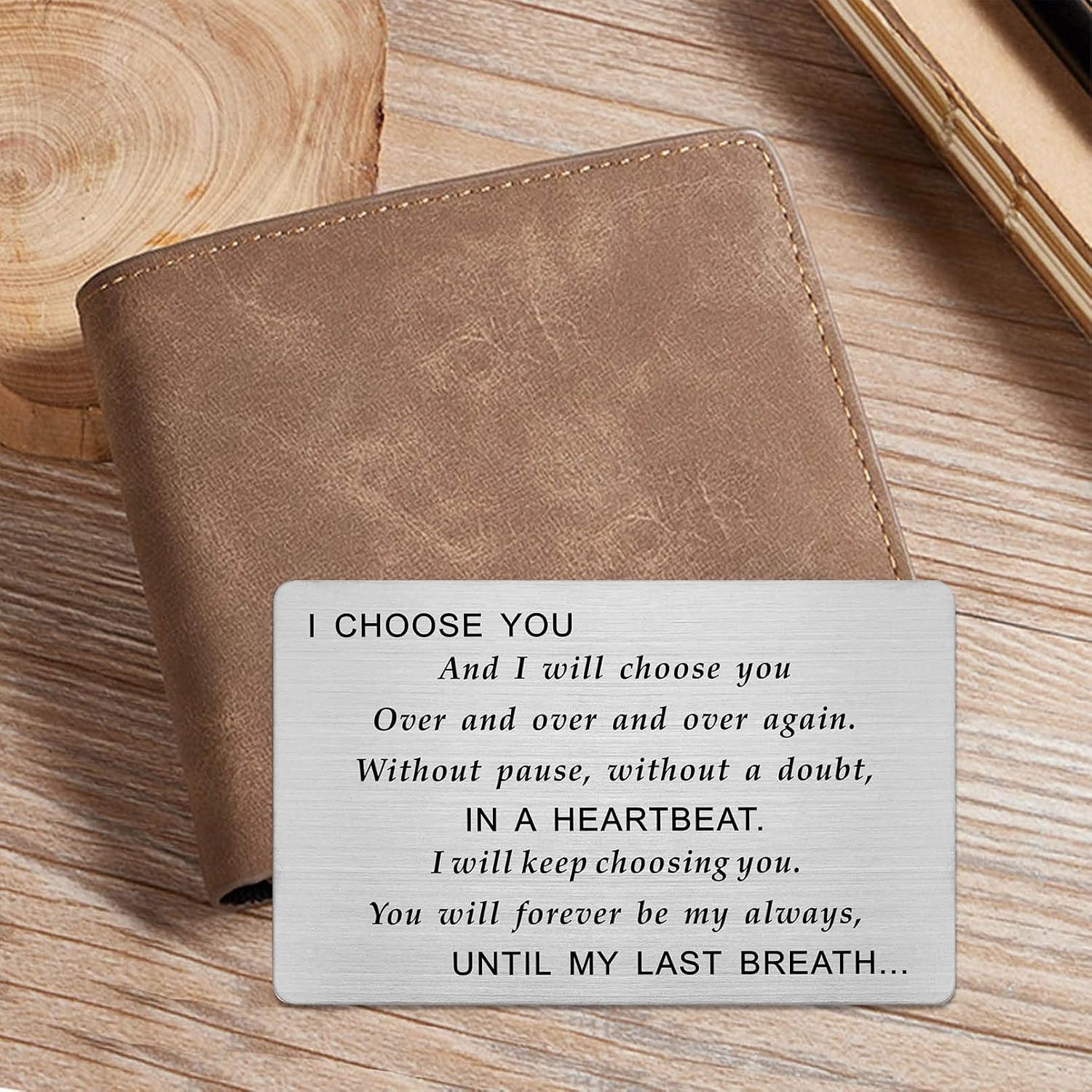 I Choose You Engraved Wallet Card
