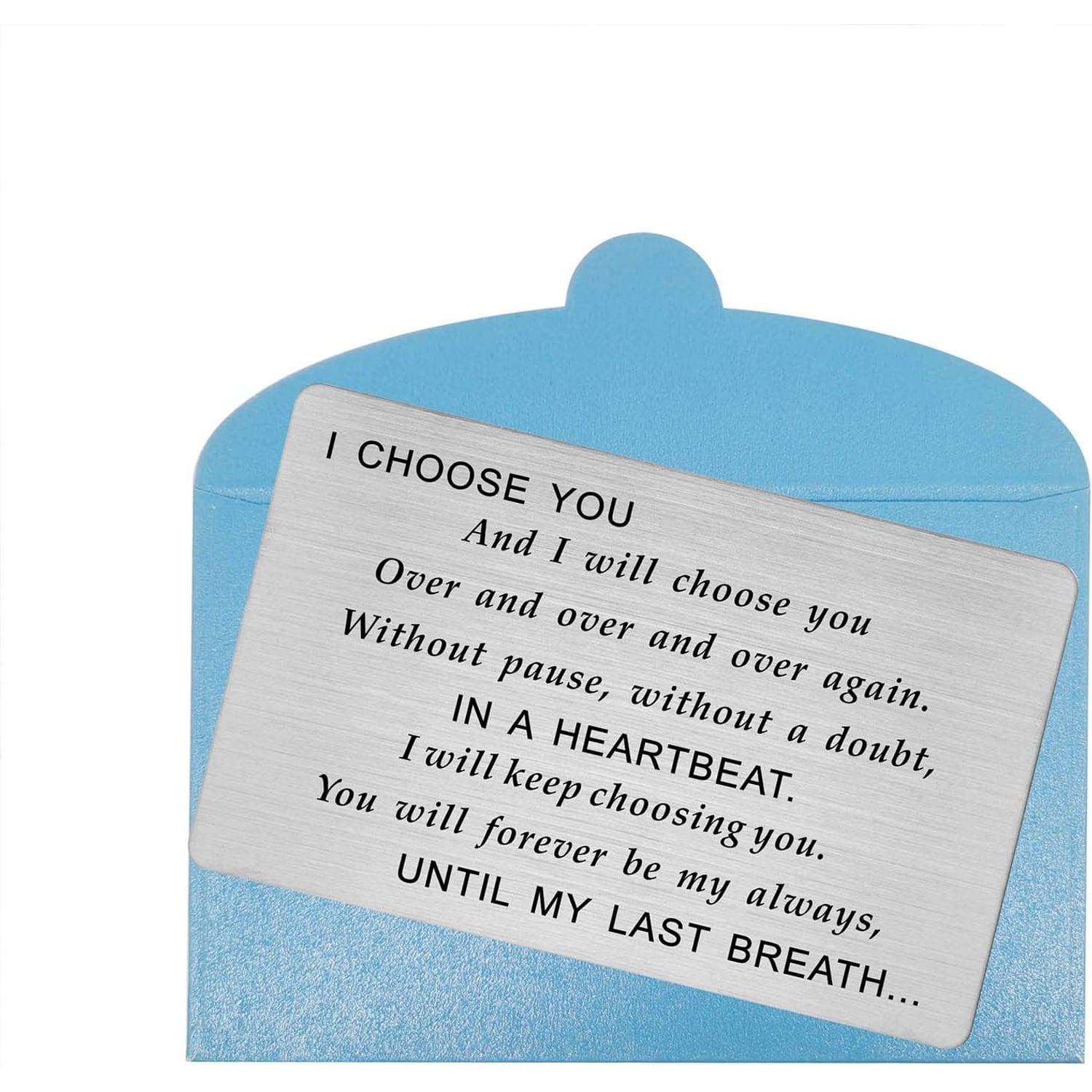I Choose You Engraved Wallet Card