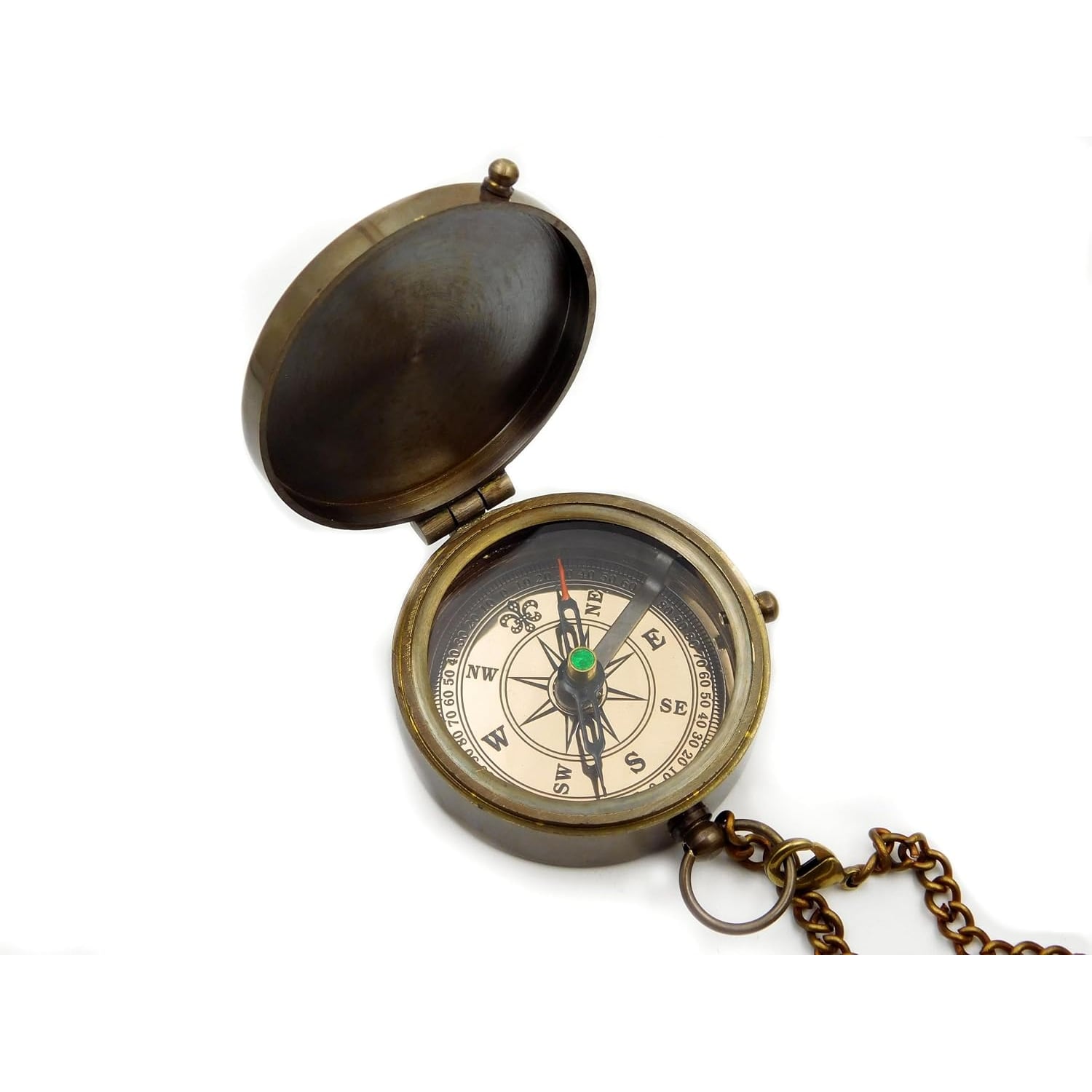 Thoreau Quote Engraved Brass Compass with Wooden Gift Box: image 6